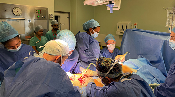 Teamwork at its finest 💙
 
Here is Vimal Gokani, consultant in plastic and reconstructive surgery, pictured alongside his team during surgery. 
 
Together, they removed breast tissue from a patient with #BreastCancer and reconstructed the area with thigh tissue. Well done team!