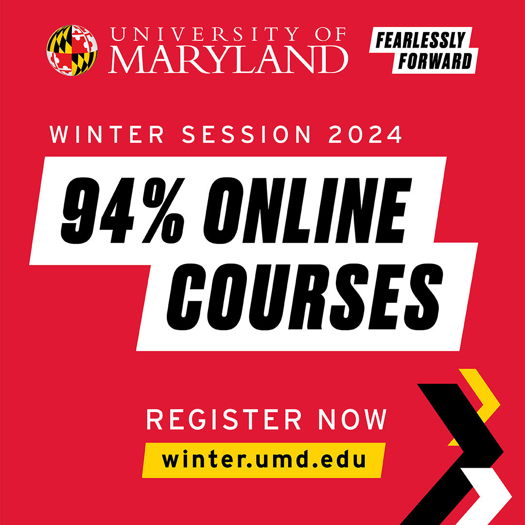 There’s still time to register for Winter Session at UMD! Classes start January 2. Register today: winter.umd.edu. #FearlesslyUMD #KeepLearningUMD