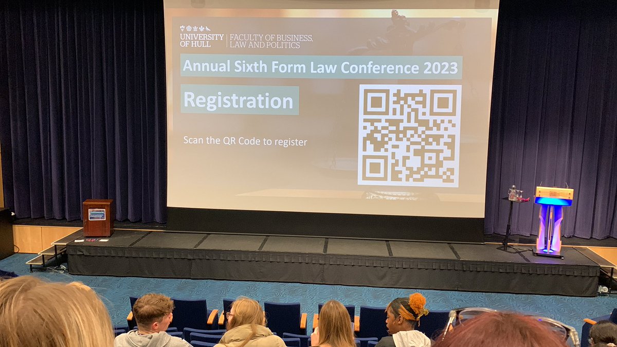 Great to be back @UniOfHull to attend The Annual 6th Form Law Conference. Hoping to excite the students into progressing with the study of Law!