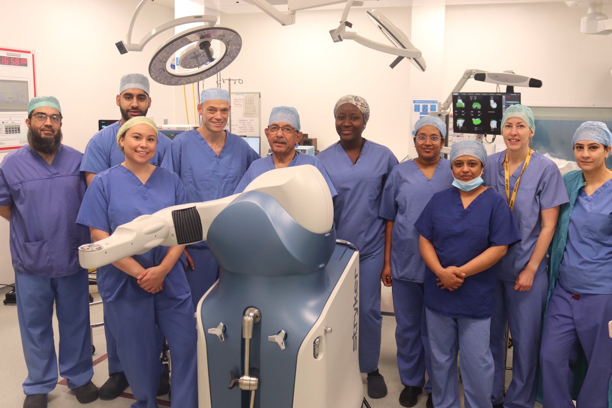 A state-of-the-art robot is being used today to carry out joint replacement procedures here in Dudley. We are one of a handful of trusts in the UK using the Stryker MAKO robot which improves surgical accuracy, produces better outcomes and reduces length of stay for patients.