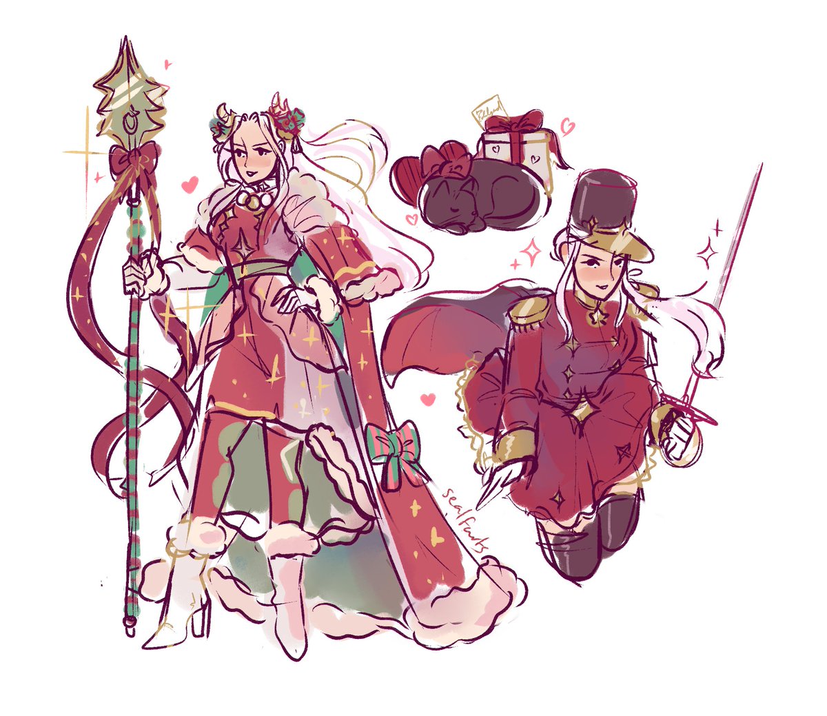 very messy holiday edelgard + an idea I had that I felt would suit her #fe3h #feh