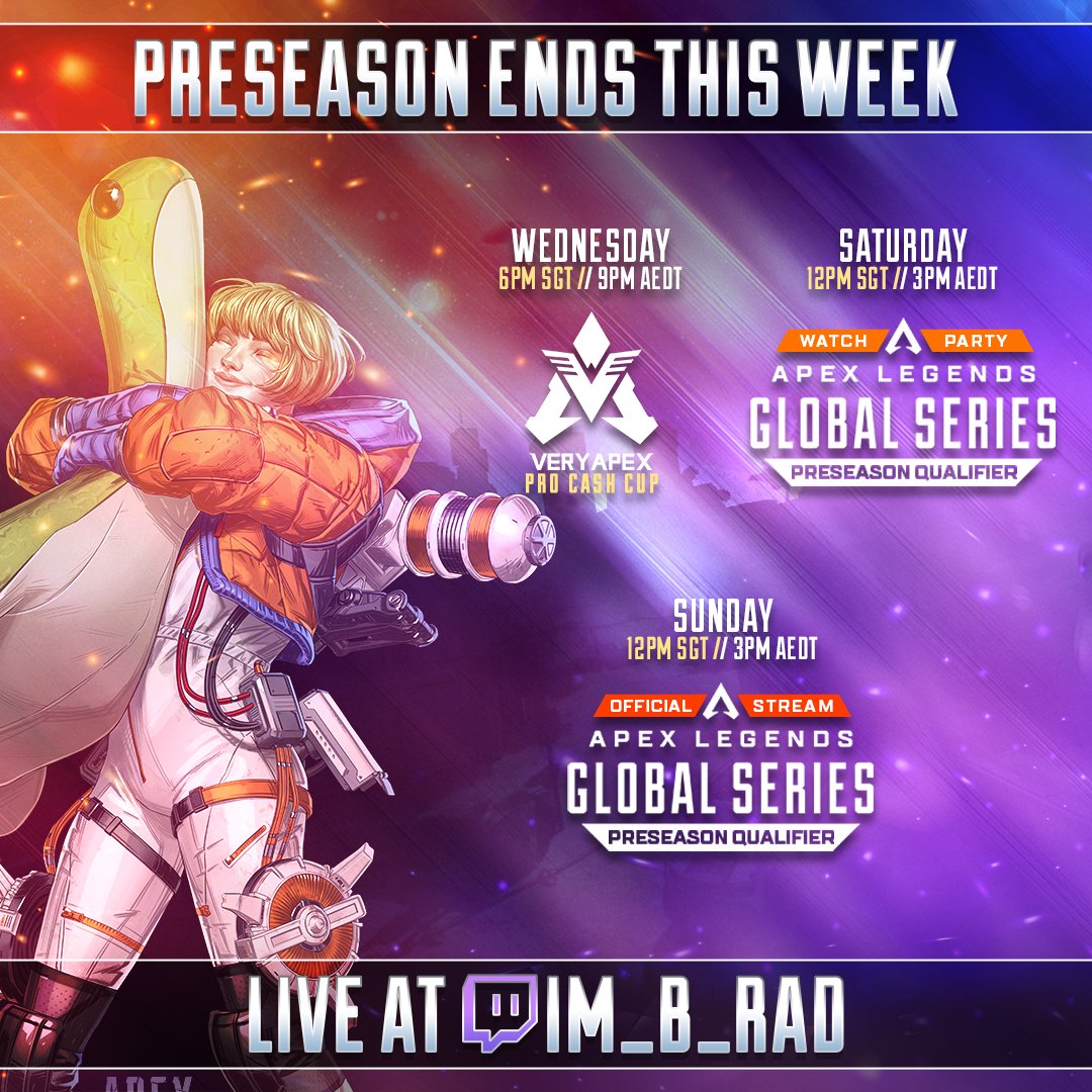im_b_rad_ttv's tweet image. WE ARE SO BACK! Apex casting to resume tonight with the last PSQ approaching... as is PL in 2024!! 

⏭ @VeryApex Pro Cash Cup
🗓 ALGS PSQ4 Watch Party
🗓 PSQ4 Finals official stream for @PlayApexEsports 

Catch me on TikTok live other days... but we LIVE on Twitch now