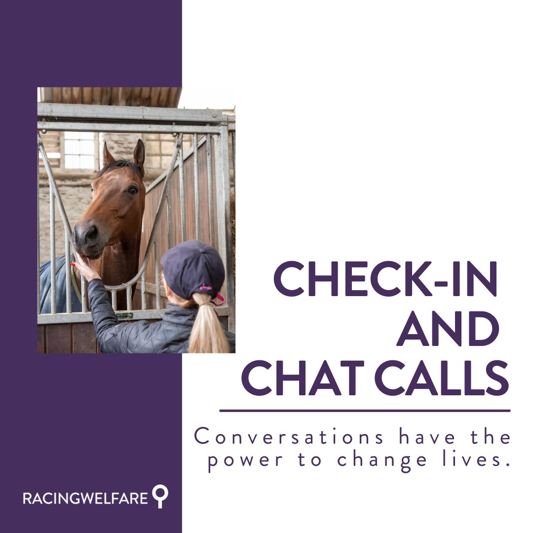 If you're feeling lonely & isolated, our Check in & Chat Service is here to help YOU. Sometimes all you need is someone to listen to your worries or a friendly chat to feel better We provide calls on a regular basis, to find out more ➡️racingwelfare.co.uk/info-support/a… or 📞0800 6300 443
