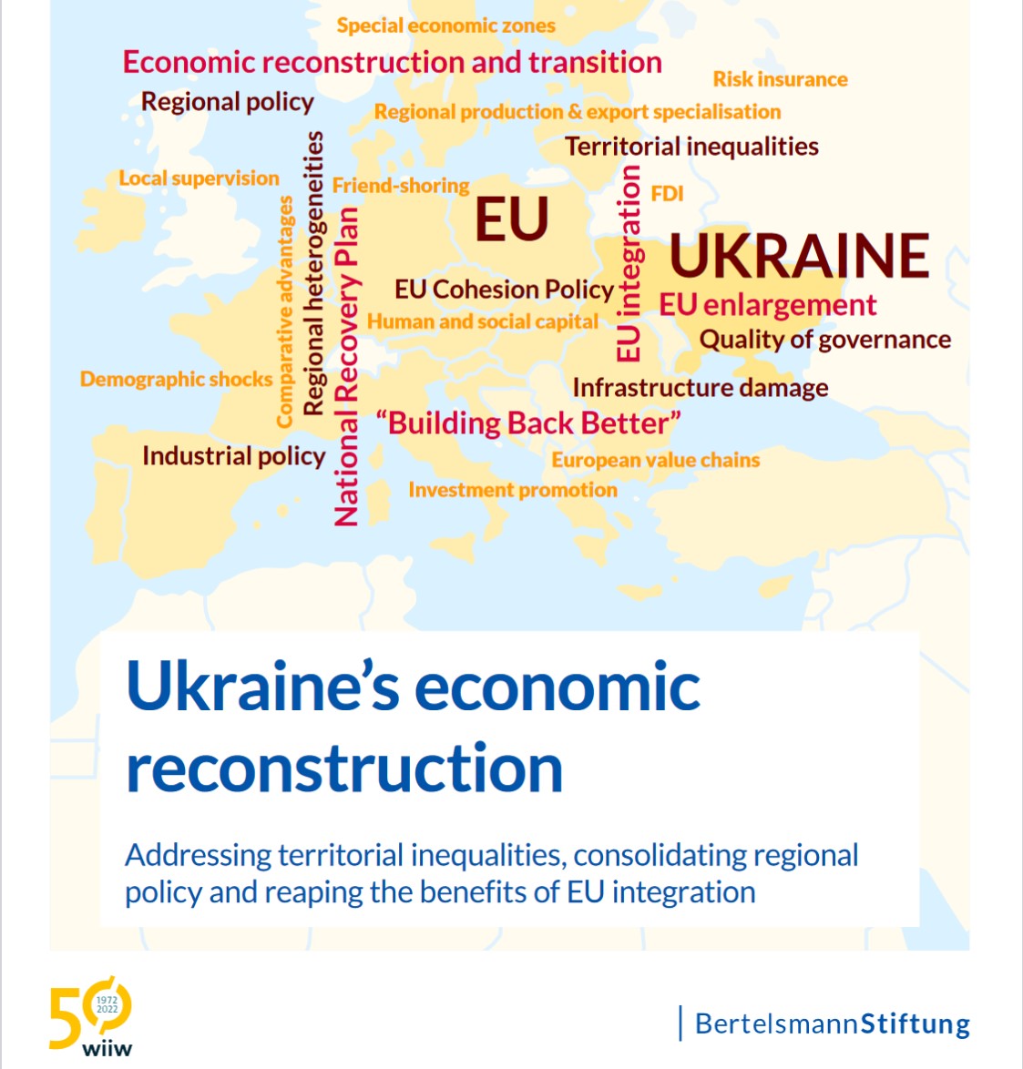 Hot off the press: Our new study with @BertelsmannSt. The post-war reconstruction of #Ukraine faces significant regional challenges, making #EU support vital. The EU's cohesion policy and funds will be crucial in revitalising the economy of 🇺🇦. Download: ➡️wiiw.ac.at/p-6718.html