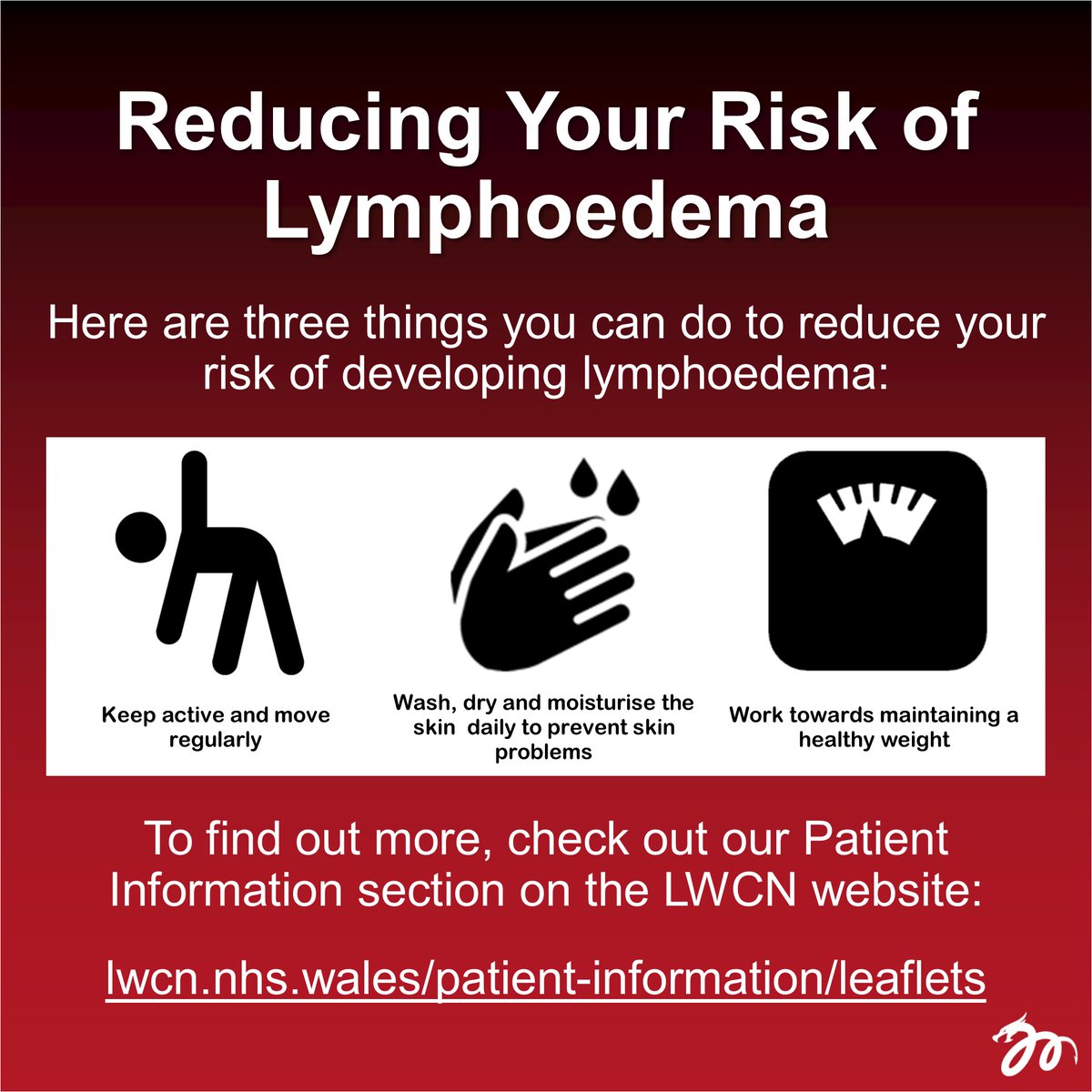 lwcn.nhs.wales/patient-inform…

#lymphoedema #raisingawareness #resources #education #leaflets #healthinformation #patientinformation #lymphoedemawales #lwcn #lymphoedemawalesclinicialnetwork #website #reducingtherisk #reducingyourrisk