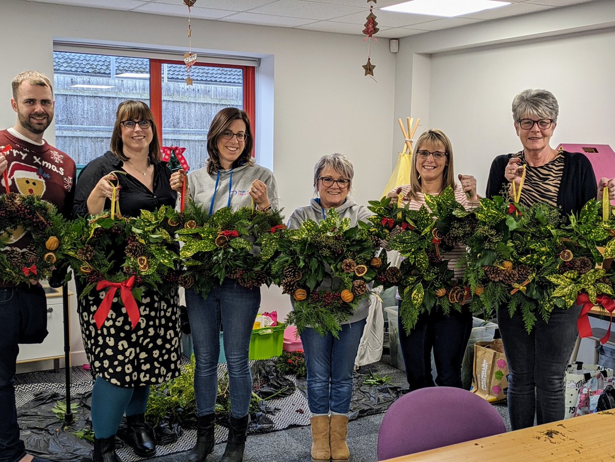 Last week was the turn of our Gloucester office to play host to our carers' wreath-making event. This year we welcomed local charity @youthatheart22 who ran the session. Thank you to both Nikki and Audrey for helping everyone create beautiful festive decor!
