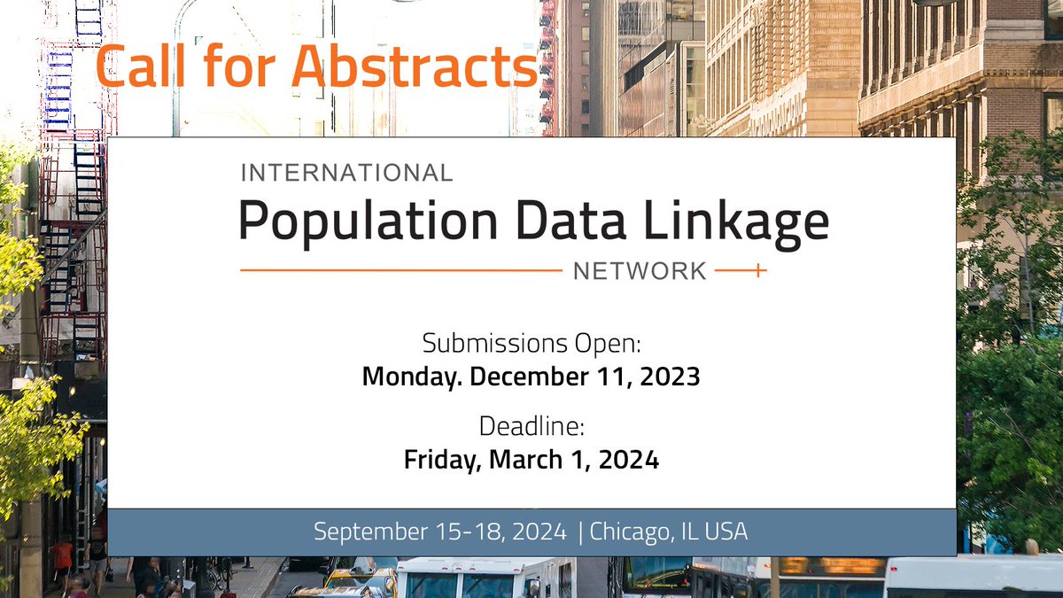 IPDLN is excited to announce the Call for Abstracts is now open. 

Themes include population data science and linkage innovations, privacy and governance, advanced data analytics and infrastructure, and policy impact.

#IPDLN2024 

ow.ly/whrb50Qi7wa