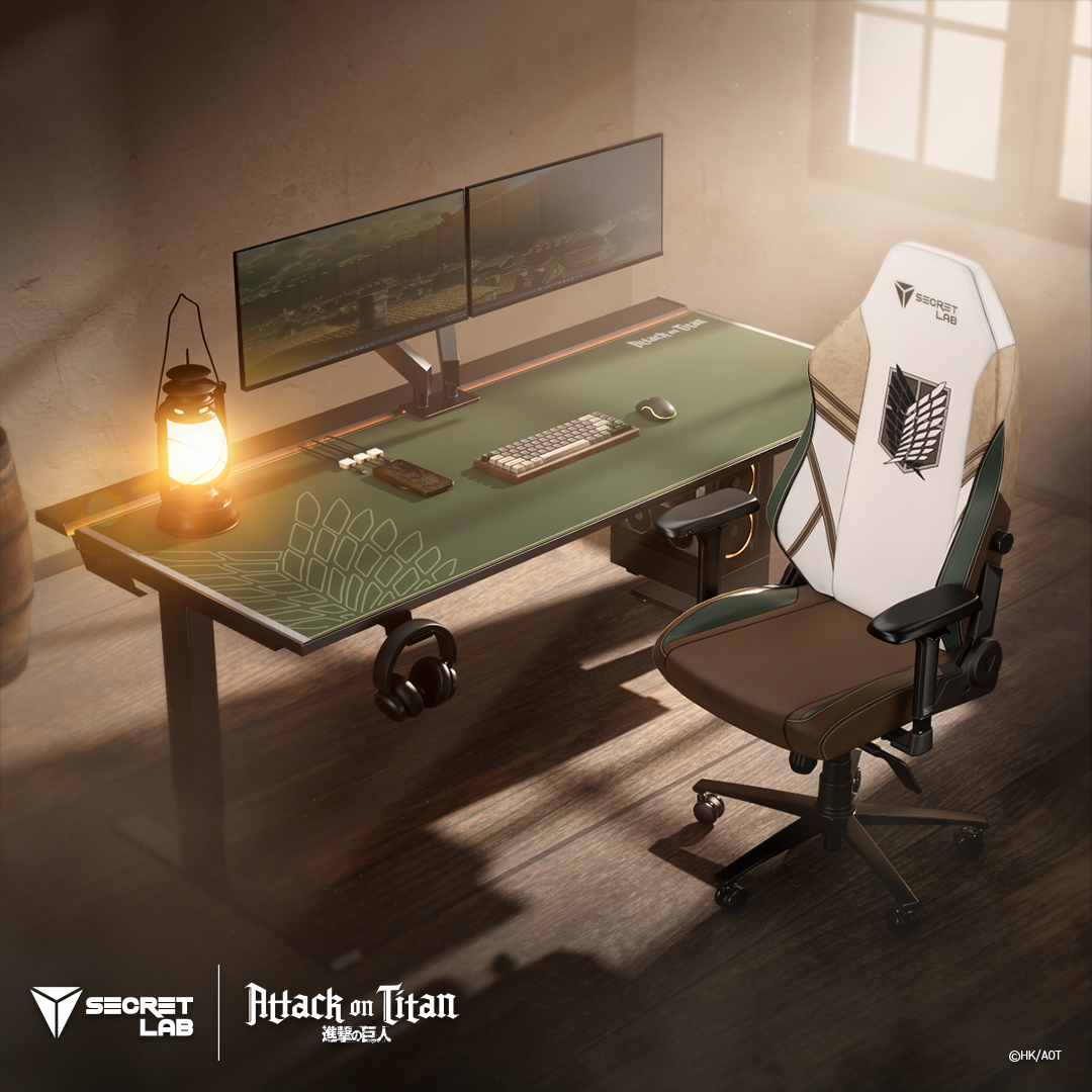 If you don’t fight, you can’t win. Fight for humanity at a battlestation inspired by the Scout Regiment uniform and their Wings of Freedom insignia — and soar toward victory. Shop the Secretlab Attack on Titan Collection: secretlab.co/attackontitan #Anime #AOT #AttackOnTitan