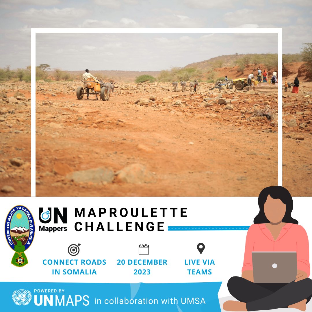 🚀 Connect, map, and make a difference! 🌐Join our mapathon for a #MapRoulette challenge to repair #OSM disconnected roads in Somalia 🛣️ 🗓️ Wed, 20 December ➡️Register here: tinyurl.com/MapSom23 🗣️The event will be held in #Spanish @gischatbot
