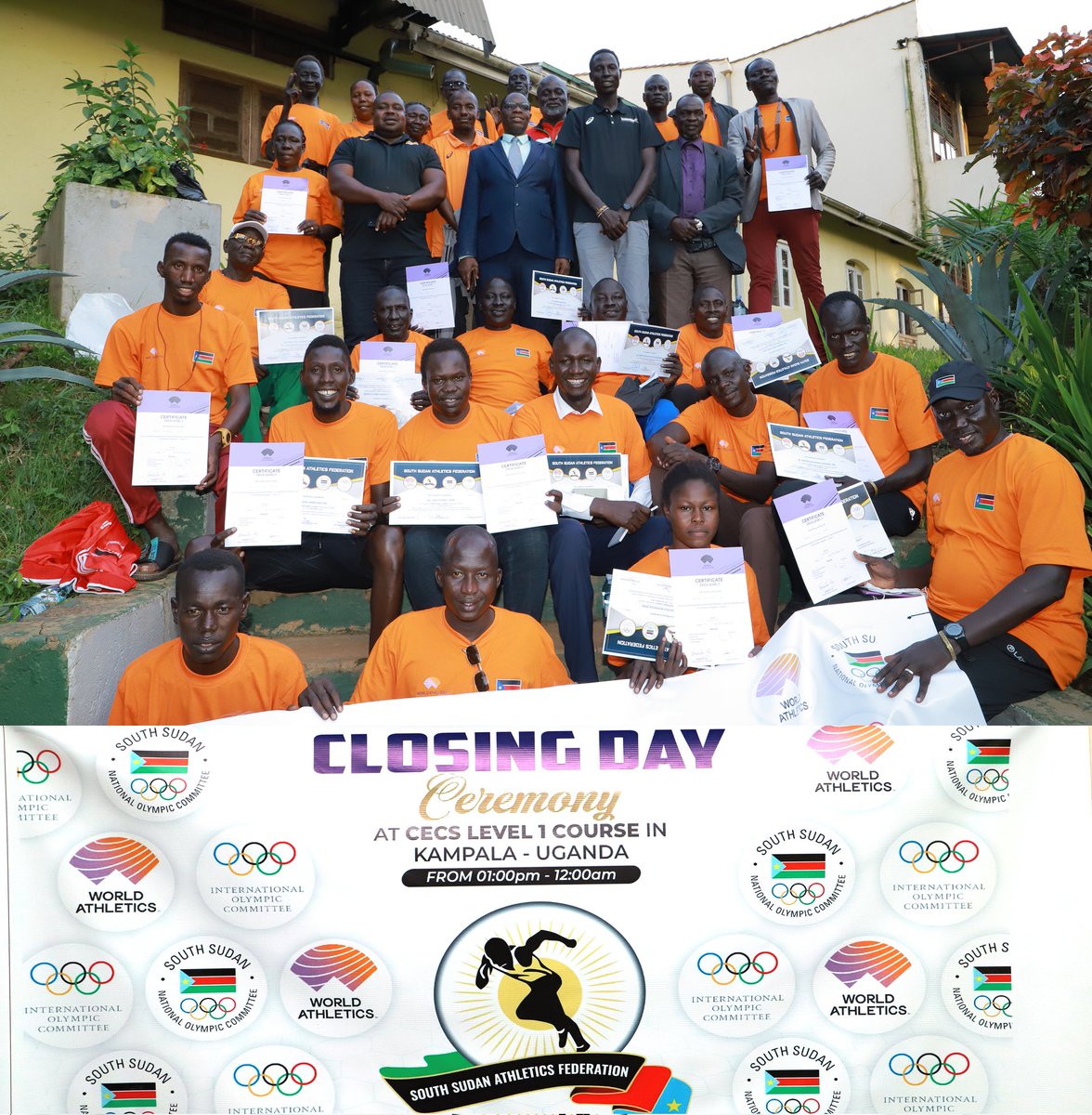 South Sudanese coaches  they're finish CECS level 1 course for 12th days  in UCU  mukono ,from 1st 12th December 2023 under AADC Nairobi
and we need to thank  <a href="/AthleticsUgand1/">Athletics Uganda</a> <a href="/WorldAthletics/">World Athletics</a> <a href="/iocmedia/">IOC MEDIA</a> #ssnoc for that support  make the courses possible .<a href="/SSOT_tweets/">South Sudan</a>