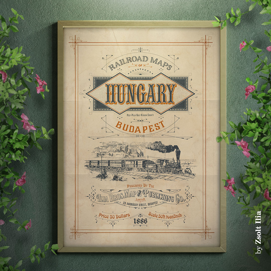 zsoltIlia's tweet photo. Travel back in time with our Hungarian Railroad Poster! it's like a ticket to the past! ✨
#posterdesign #finishedartwork #railroadposter #hungarianrailroad #victorianeraart #fulltimeartist #typographicposter #typography #walldecor #vintagedecor #VintageVibes #artistjourney https://t.co/yB1qZoUITL
