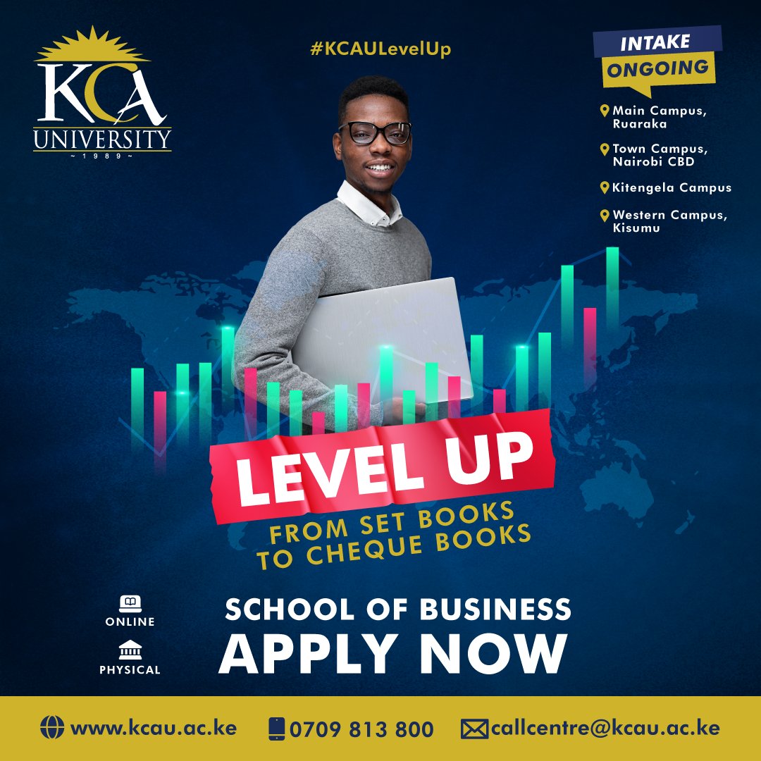 Want to thrive in the current dynamic business landscape? Follow this link : bit.ly/Janintake24 to enroll and transform your ideas into profitable ventures. #Jan2024Intake #KcauLevelUp