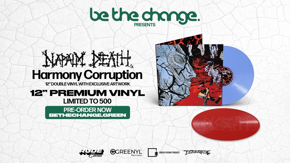 ruderecords's tweet photo. Proudly introducing 'Harmony Corruption' by @officialND, courtesy of @EaracheRecords, in a limited run of 500 2-LP Vinyl Printed on eco-conscious @greenylrecords. 
Reserve your copy now, exclusively available for pre-order at https://t.co/OHWmUKJMzD. https://t.co/5VffR2aS8l