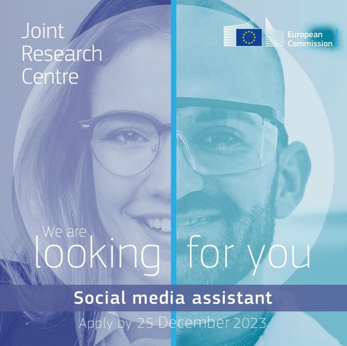 The EU Joint Research Centre is looking for a #SocialMedia assistant!

If you love science and have experience in social media, this job is for you.

📍 Based in Brussels

📆 Apply by 25 Dec

All information and application: europa.eu/!JpvwW6 

#EUScienceJobs #EUCareers