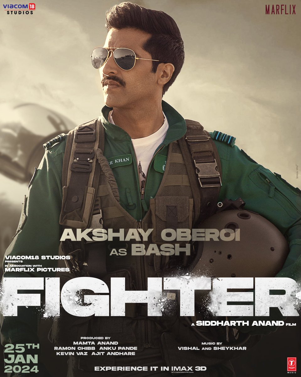 🔱 Squadron Leader Basheer Khan Call Sign: Bash Designation: Weapon System Operator Unit: Air Dragons #Fighter Forever 🇮🇳 #FighterOn25thJan @iHrithik @deepikapadukone @AnilKapoor @justSidAnand  @AndhareAjit @itsMamtaA @VishalDadlani @viacom18studios @MarflixP @TSeries