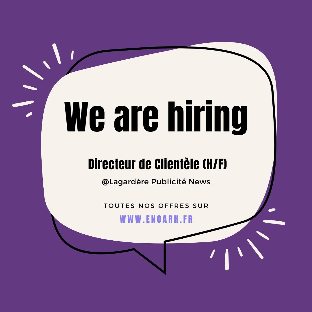 Enoa RH-CONSULTING (@enoarh) on Twitter photo #Recrutement : <a href="/EnoaRH/">Enoa RH-CONSULTING</a> recherche pour son client, @Lagardère Publicité News, un Directeur de Clientèle Digital (H/F).
Par ici les CVs 👉 zurl.co/u2xc
#Enoajob #emploi #digital #Recrutement : <a href="/EnoaRH/">Enoa RH-CONSULTING</a> recherche pour son client, @Lagardère Publicité News, un Directeur de Clientèle Digital (H/F).
Par ici les CVs 👉 zurl.co/u2xc
#Enoajob #emploi #digital