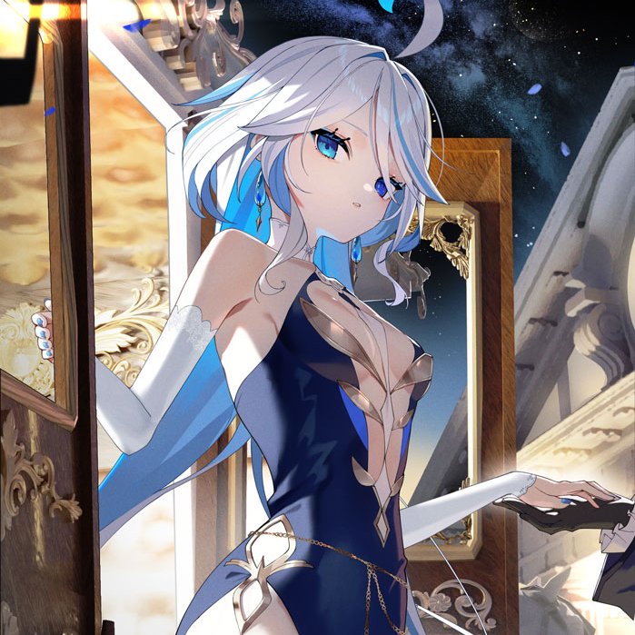 フリーナ(原神) 「「フォカロルス」イラストのレイヤー構成PSDデータを配布します。 タイムラプスの」|スコッティのイラスト