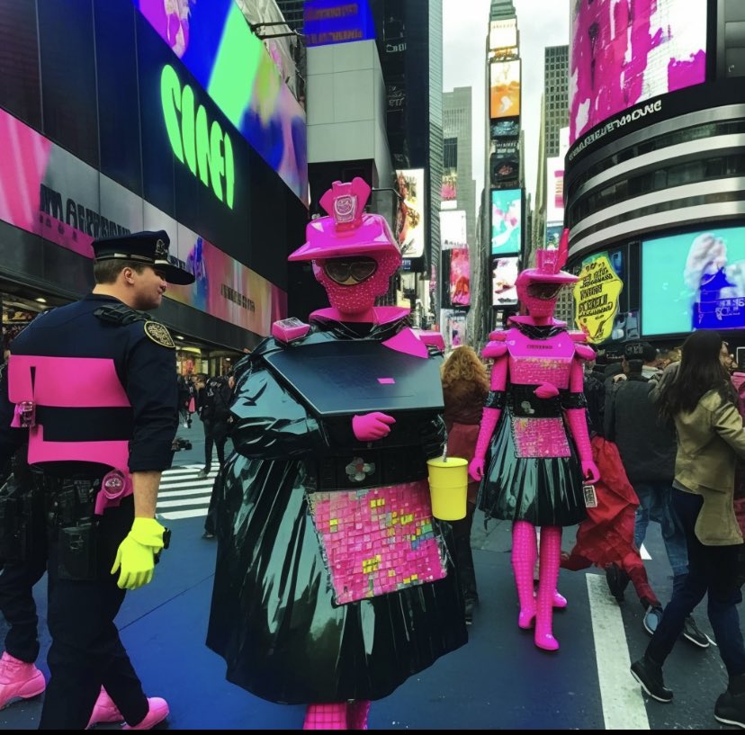 bitttygordon's tweet image. #SPAMTRASH fashion hits the streets in Times Square/- Spring 2024 Collection