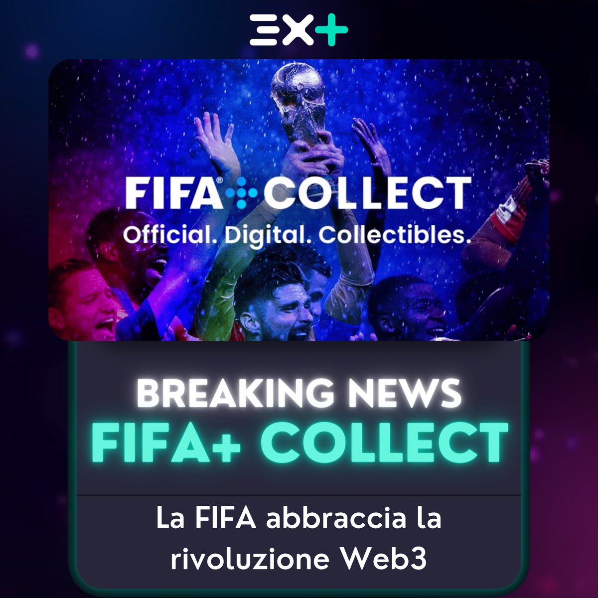 La FIFA scende in campo nel mondo degli NFT! 🚀 La collezione inaugurale di 100 NFT, pronta per il lancio il 15 dicembre, offrirà addirittura l'opportunità di assicurarsi i biglietti per la finale della Coppa del Mondo del 2026! 🎟️✨
