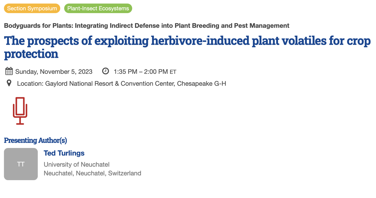 🗣 Ted Turlings from @UniNeuchatel was an invited speaker at the Annual Meeting of the @EntsocAmerica. 📲 Read the full story here ⬇ purpest.eu/news/purpest-a…