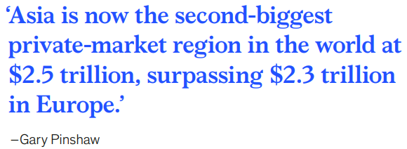 Asia venture capital and growth market are actually the largest in the world, even larger than in North America