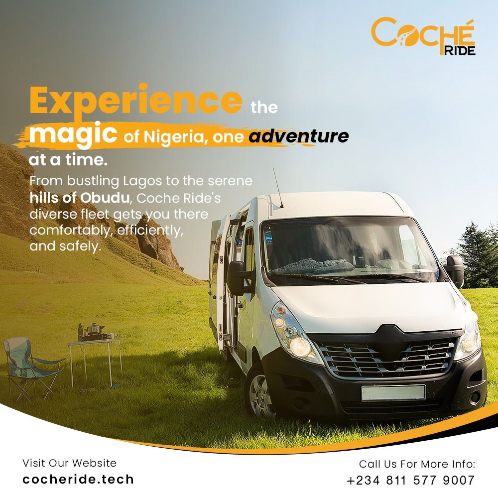 Whether you're:

Relocating your business across states
Planning a group adventure to a new city
Seeking a solo escape to explore hidden gems

Coche Ride is your partner in discovery
Book your Coche Ride today and let the road unfold! ️

#CocheRide #ExploreNigeria #MoveWithCoche