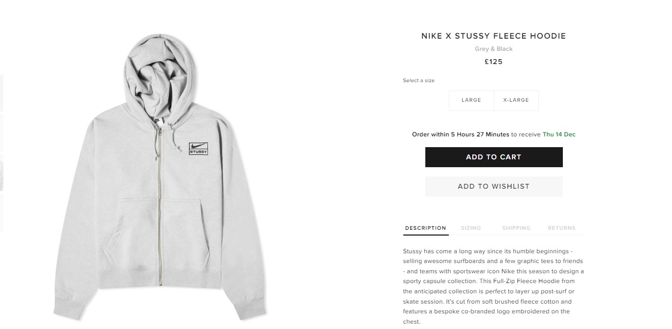 Stussy x Nike Fleece Zip Up Hoodie Mサイズ Nike x Stussy - Full-Zip Fleece Hoodie – Premier