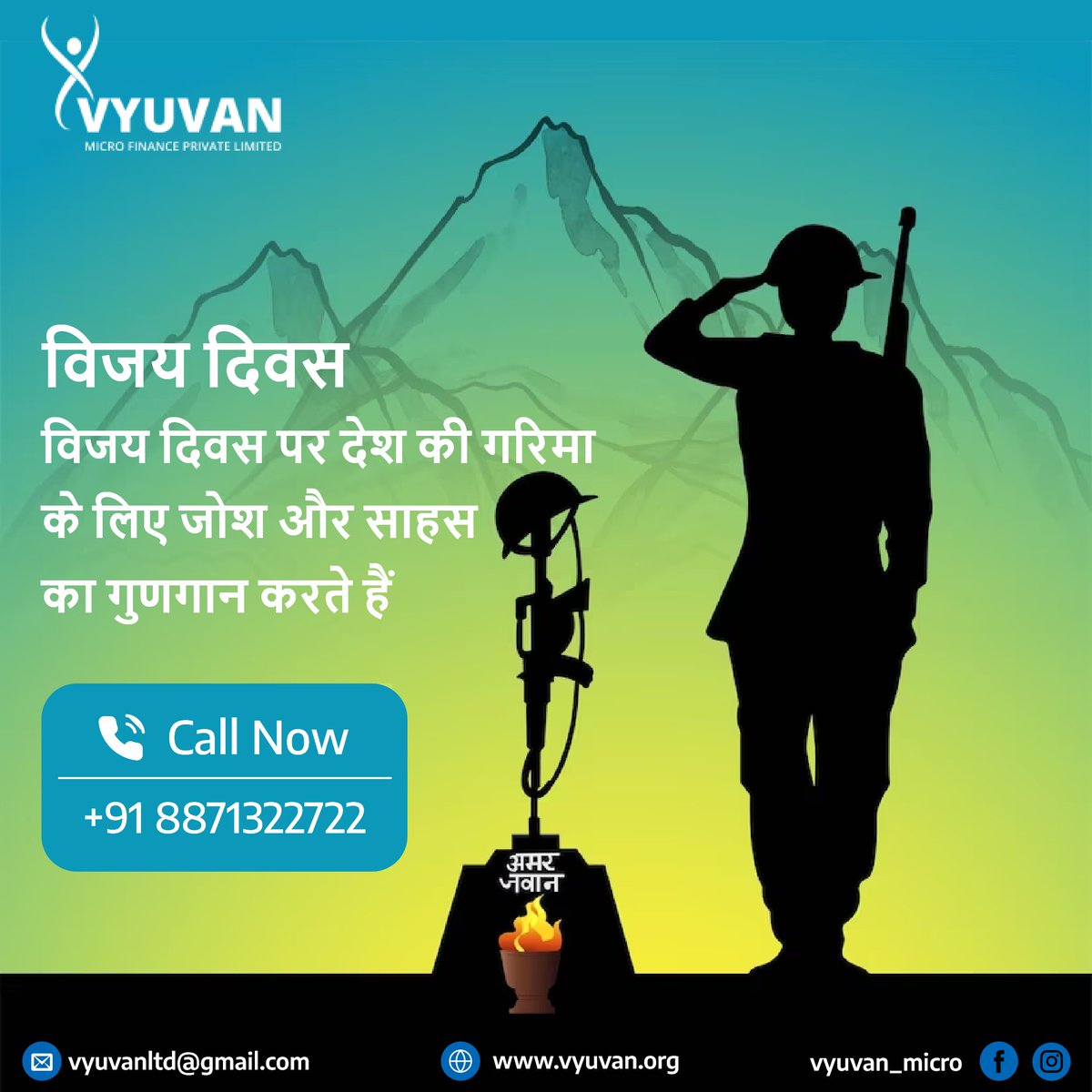 Vyuvanmicrofina's tweet photo. विजय दिवस के इस दिन पर, हम सभी गर्व से अपने बहादुर सैनिकों याद कर अपने आप को देश के लिए समर्पित करते हैं। जय हिंद! 👉🙏
.
.
#VijayDiwas #KargilVijayDiwas #JaiHind #SaluteToMartyrs #IndianArmy #RememberingHeroes #KargilWar #Bravehearts #ProudIndian #CourageousSoldiers https://t.co/ghGQHUZdKa