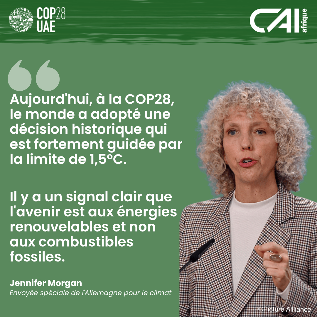 Aujourd'hui, à la #COP28, le monde a pris une décision historique de mettre fin à l'ère des combustibles fossiles.

'Maintenant, nous devons faire avancer ces décisions. Nous devons être rapides. Nous devons agir avec ambition & solidarité pr la #JusticeClimatique' @climatemorgan