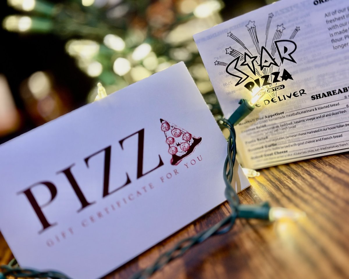 Christmas shopping at Star Pizza!
#giftcertificates