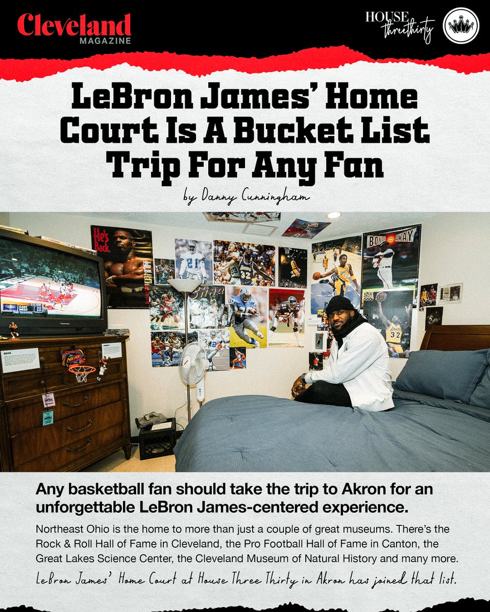 .@KingJames' Home Court at House Three Thirty joins the list of Northeast Ohio's great museums! 👑🙏🏾 🎟️ Tickets: ljff.co/museum