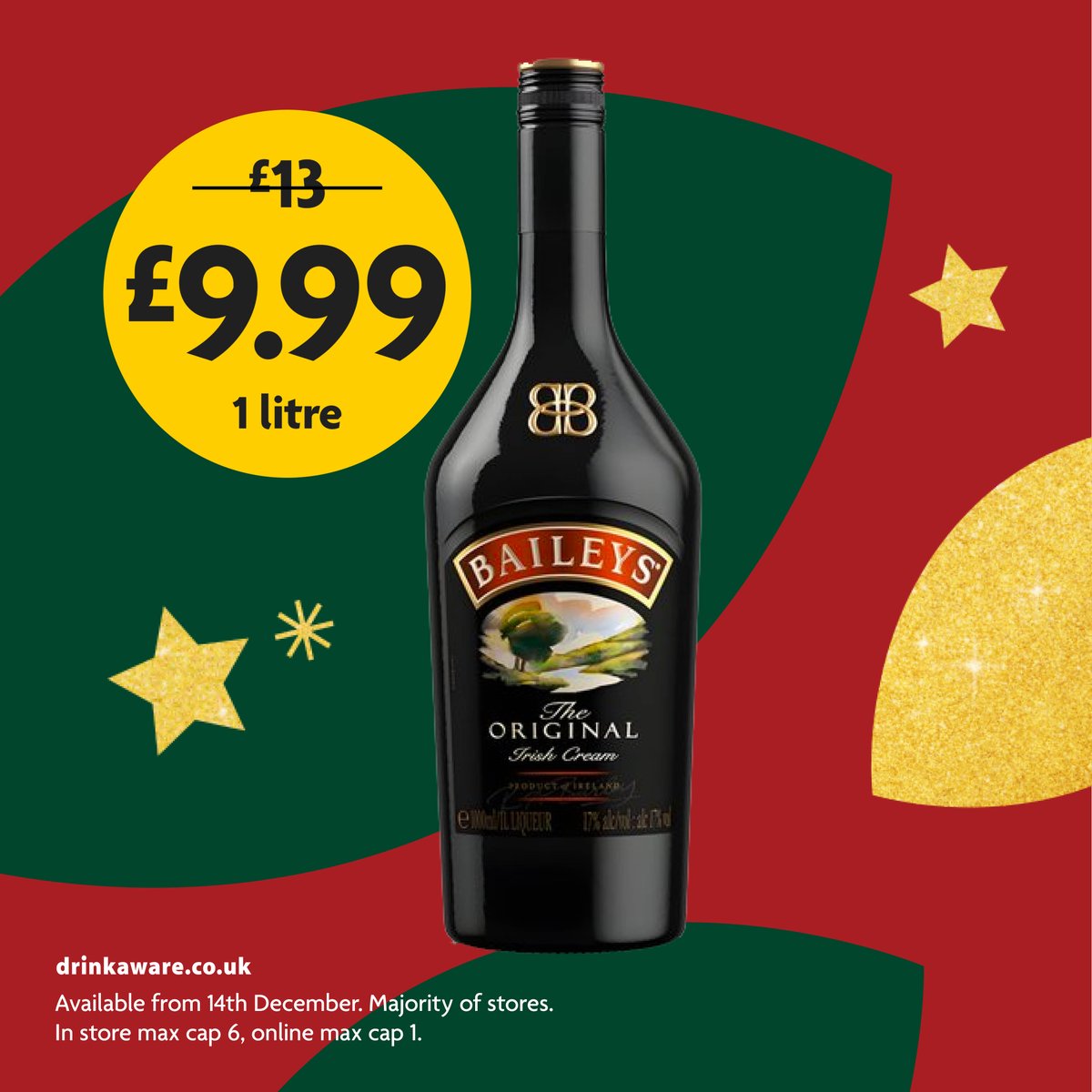 It’s not Christmas until you’ve had a glass of Bailey’s ✨ Pick up a bottle for £9.99. Available from Thursday 14th December. #MoreReasons