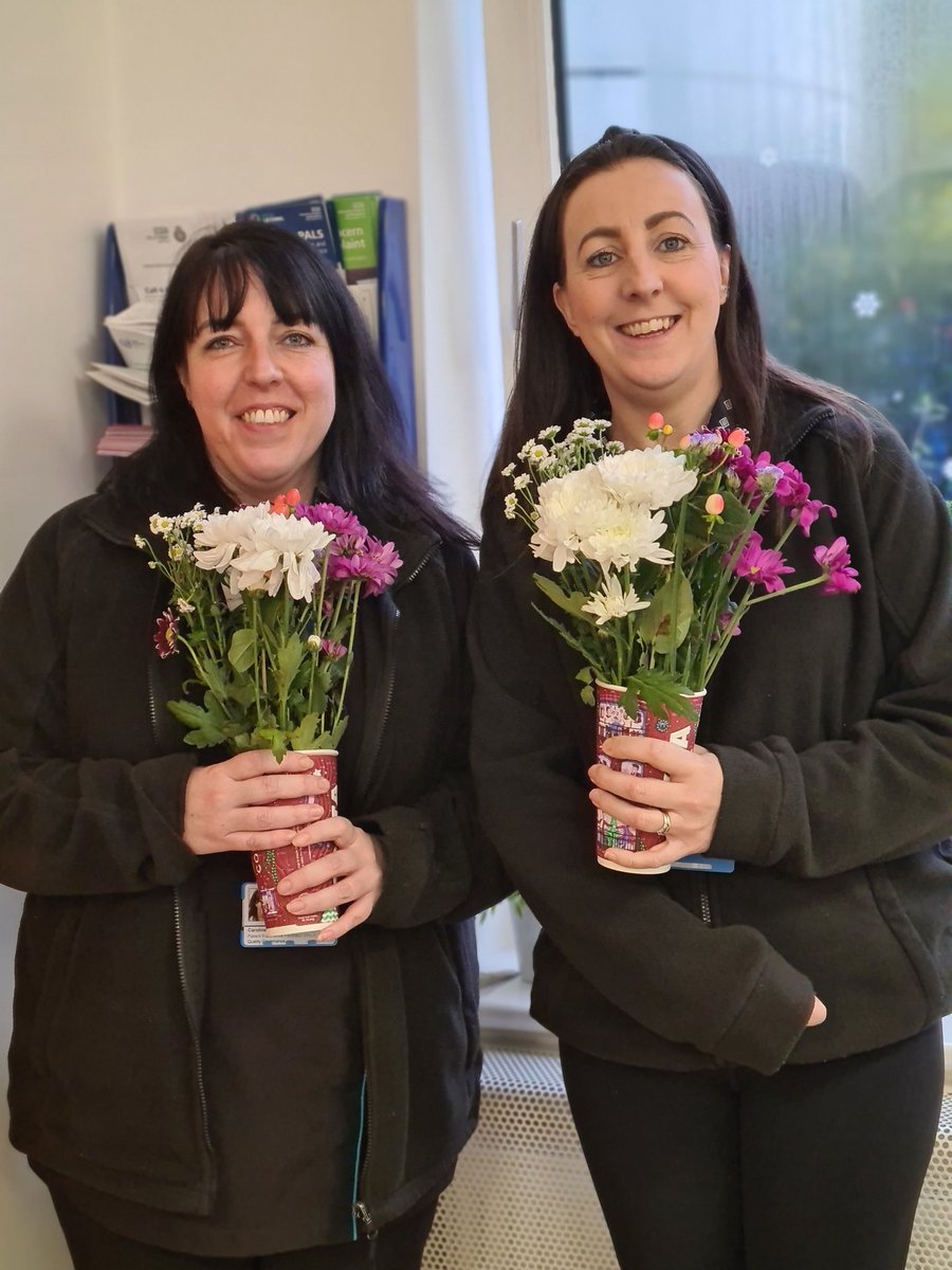 A lovely lady passing through the hospital gave these beautiful flowers to Vicky, Receptionist and Caroline, Patient Experience Facilitator #randomactofkindness. This has made their day - thank you ❤️