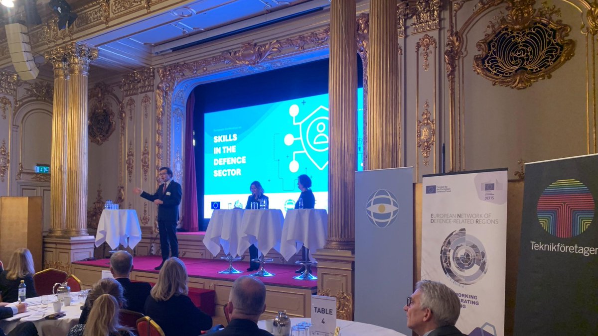 Yesterday, more than 100 participants joined the European Network of Defence-related Regions #ENDR event in #Stockholm 🇸🇪 Stakeholders from the 🇪🇺 defence ecosystem gathered to discuss the skills required for the development of an innovative and resilient #EUDefenceIndustry