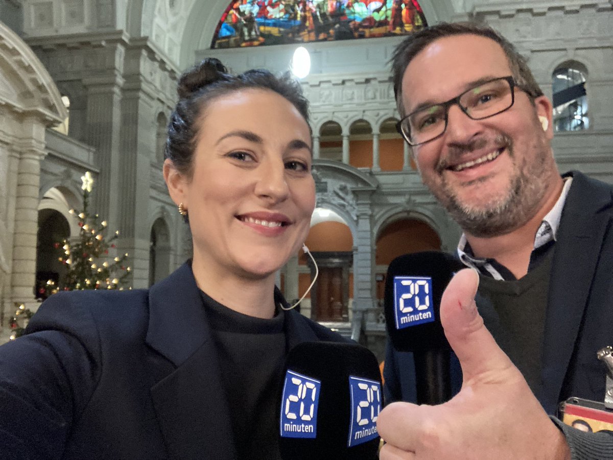 Riesige Freude, heute im Auftrag von @gfsbern mit Stefan Lanz @20min die #Bundesratswahl zu kommentieren! Ausserdem: in eigener Sache und aufgrund wiederholter Nachfrage: weder verschwägert noch verwandt mit @beat_jans 😄🗳️ ihm aber natürlich alles Gute für sein neues Amt!