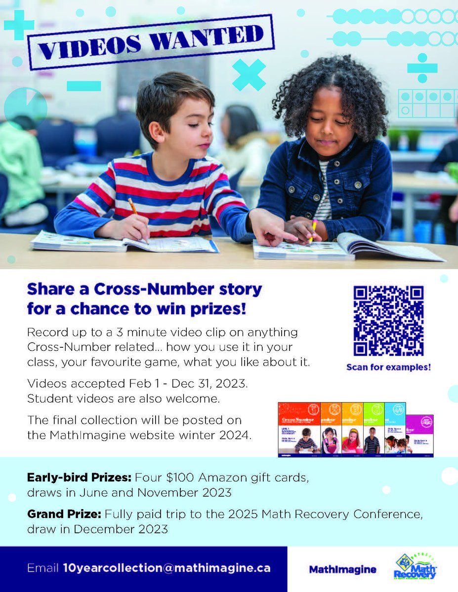 MathImagine2's tweet image. Congratulations to Angela and Marxia for winning our November early-bird 10-Year Cross-Number Anniversary contest!    

Grand prize winner to be announced Jan 2024!  

There are still a few weeks to enter, deadline Dec 31, 2023.

@USMathRecovery
#mathrecovery #Crossnumberstories