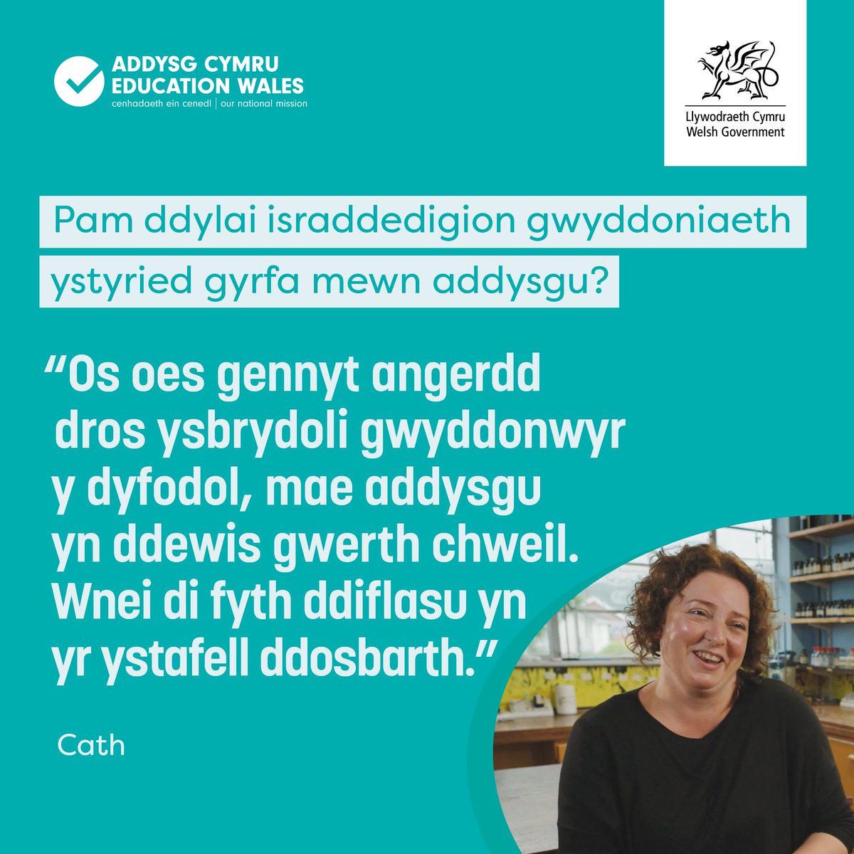 Caru gwyddoniaeth? Rhanna dy wybodaeth trwy addysgu mewn ysgol uwchradd yng Nghymru.

Cei arwain y ffordd a gadael argraff barhaol. 🔬

Rho dy greadigrwydd ar waith wrth gynllunio gwersi i’r #CwricwlwmiGymru arloesol!
 🚀

Darganfod mwy: addysgwyr.cymru/STEM

#AddysguCymru