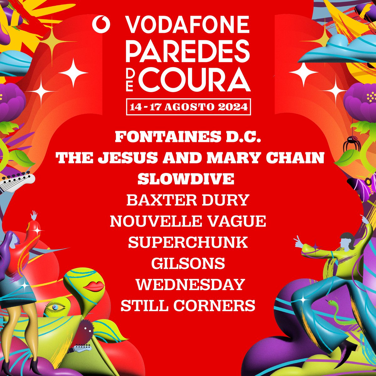 Portugal! We're back in August 2024 for @festivalpdcoura Tickets and info -> vodafoneparedesdecoura.com/es/entradas/ #slowdive #slowdive2024 #everythingisalive