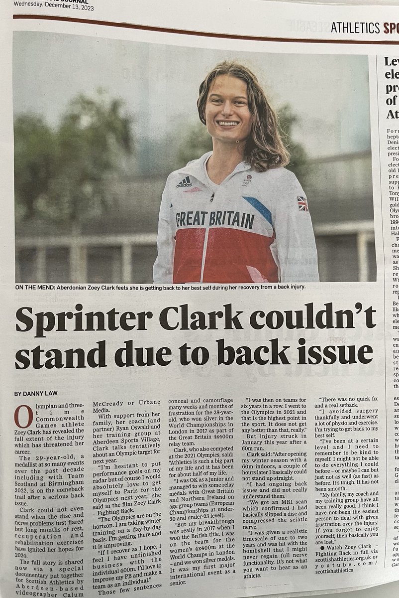 scottishathletics (@scotathletics) on Twitter photo MEDIA COVERAGE
#SALtogether
Great to see <a href="/PandJSport/">P&J Sport</a> <a href="/dannylaw/">Danny Law</a> take baton on our <a href="/_ZoeyClark/">Zoey Clark</a> film <a href="/AberdeenAAC/">Aberdeen Amateur Athletic Club</a> 👍
<a href="/SALChiefExec/">SALChiefExec</a> <a href="/OvensDavid/">David Ovens</a> <a href="/HDewarSport/">heatherdewar</a> <a href="/ScotWomenSport/">Scottish Women In Sport</a> <a href="/katymaybarden/">Katy Barden</a> <a href="/EilidhDoyle/">Eilidh Doyle</a> <a href="/jillamena13/">Jill O'Neil</a> <a href="/karenkarenxp/">karen page</a> <a href="/EilidhGMac/">E1lDhMacShannon</a> <a href="/swallace16/">Stephen Wallace</a> <a href="/ewencameronruns/">Ewen Cameron</a> <a href="/NeilDrysdale/">Neil Drysdale</a> MEDIA COVERAGE
#SALtogether
Great to see <a href="/PandJSport/">P&J Sport</a> <a href="/dannylaw/">Danny Law</a> take baton on our <a href="/_ZoeyClark/">Zoey Clark</a> film <a href="/AberdeenAAC/">Aberdeen Amateur Athletic Club</a> 👍
<a href="/SALChiefExec/">SALChiefExec</a> <a href="/OvensDavid/">David Ovens</a> <a href="/HDewarSport/">heatherdewar</a> <a href="/ScotWomenSport/">Scottish Women In Sport</a> <a href="/katymaybarden/">Katy Barden</a> <a href="/EilidhDoyle/">Eilidh Doyle</a> <a href="/jillamena13/">Jill O'Neil</a> <a href="/karenkarenxp/">karen page</a> <a href="/EilidhGMac/">E1lDhMacShannon</a> <a href="/swallace16/">Stephen Wallace</a> <a href="/ewencameronruns/">Ewen Cameron</a> <a href="/NeilDrysdale/">Neil Drysdale</a>