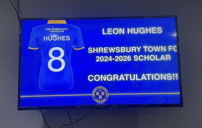 Congratulations to Y11 @PrestatynHigh student Leon Hughes, who has gained a scholarship @shrewsburytown for 24/25 👏⚽️