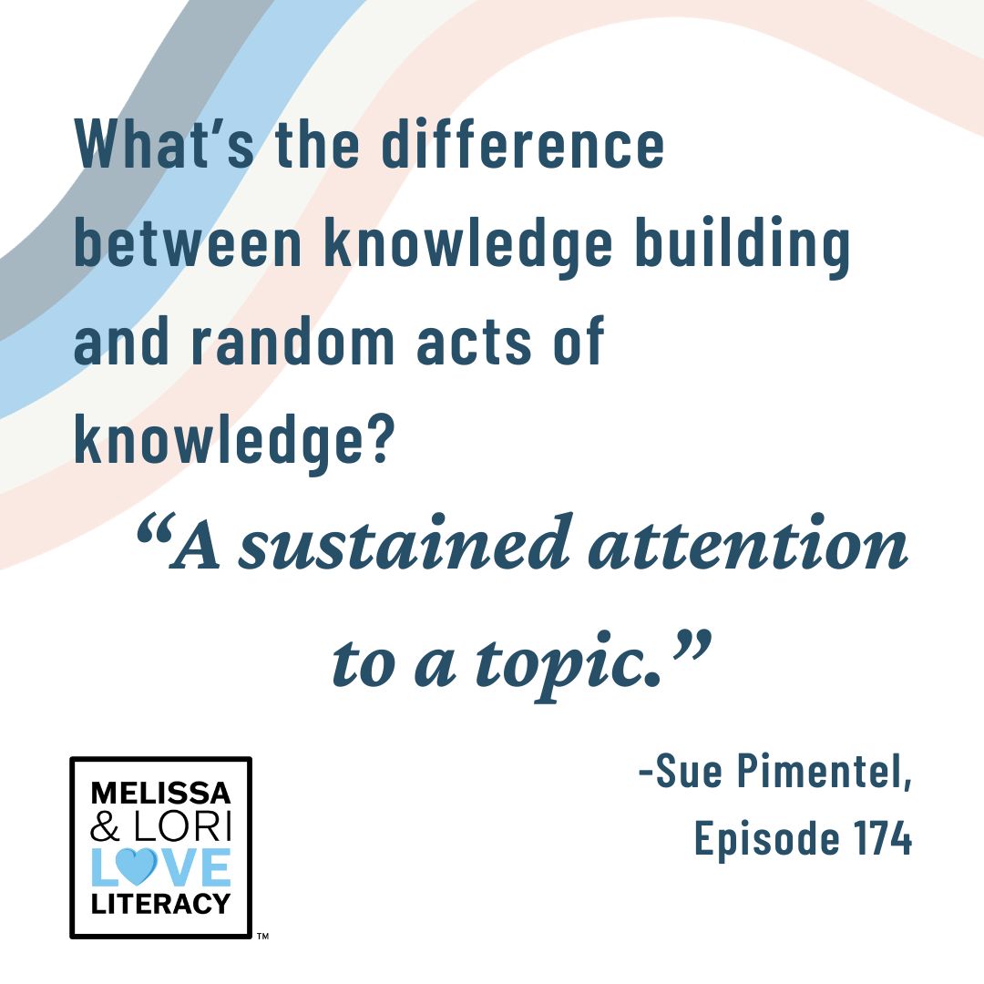 What’s the difference between knowledge building and random acts of knowledge? ⭐ 'A sustained attention to a topic.' ~Sue Pimentel Sustained attention = more than a few days or a week!
