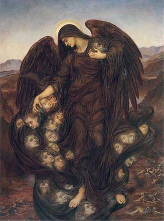 FALLEN ANGELS According to St Thomas Aquinas, one third of the heavenly host (133, 306, 668 angels) are fallen. Angels fall through pride, envy or lust. Images T H. Thayer; Evelyn De Morgan #GothicAdvent