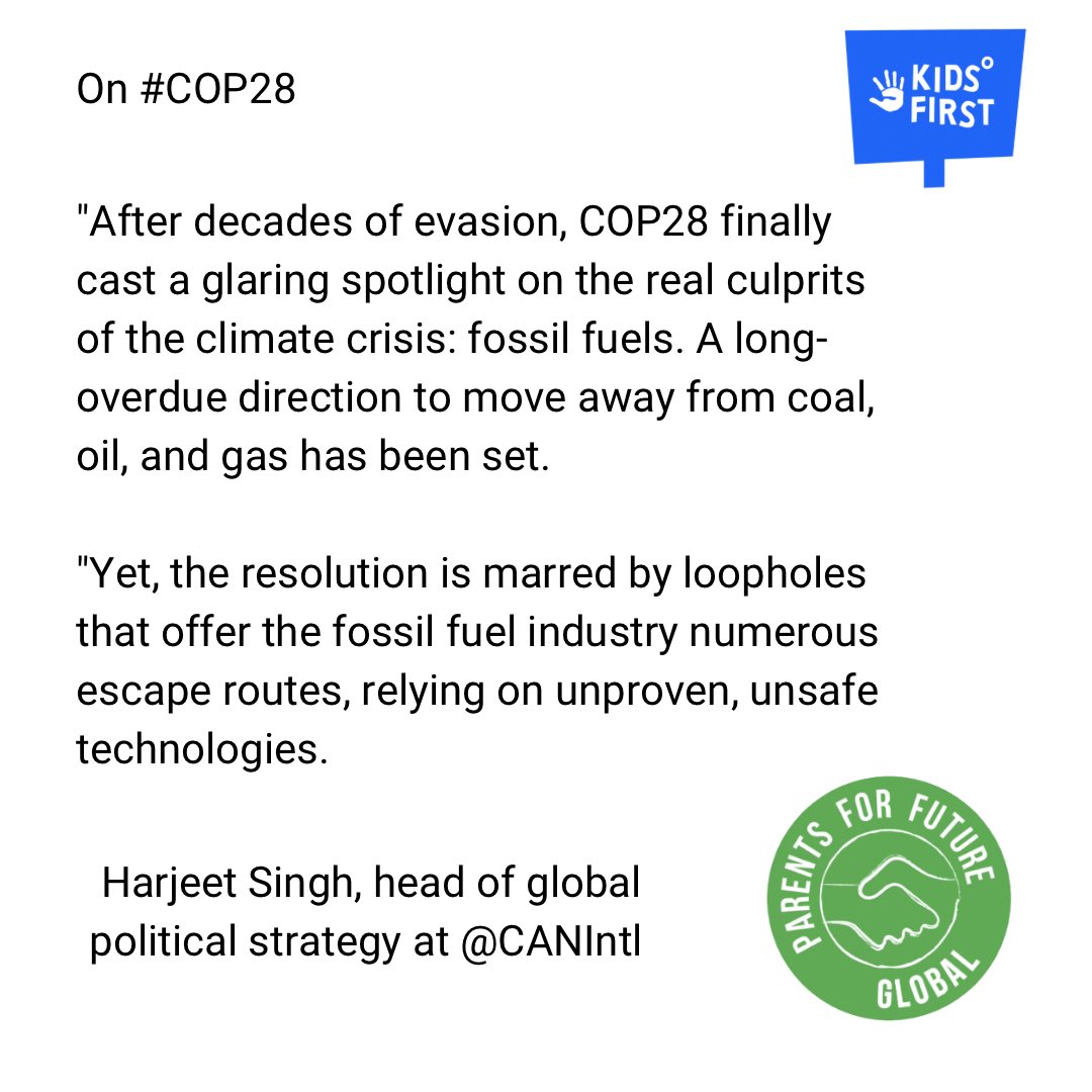 Reactions to #COP28

Tell world leaders what you think of the outcome at onemillionparentvoices.org
#FromOurHearts

Add your name to our call for the #FossilFuelTreaty at parentsforfuture.org/FFT-parent-let…

We still have a lot to do to ensure our children have the thriving future they deserve.