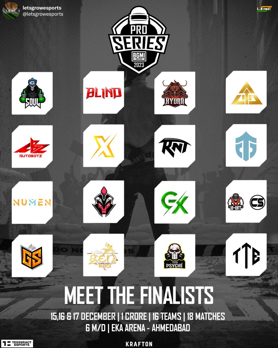 letsgrowesports's tweet image. MEET THE FINALISTS - #BMPS2023 15,16 &amp;amp; 17 December | 5 PM | 1 Crore | Eka Arena - Ahmedabad

Whom are you rooting for?