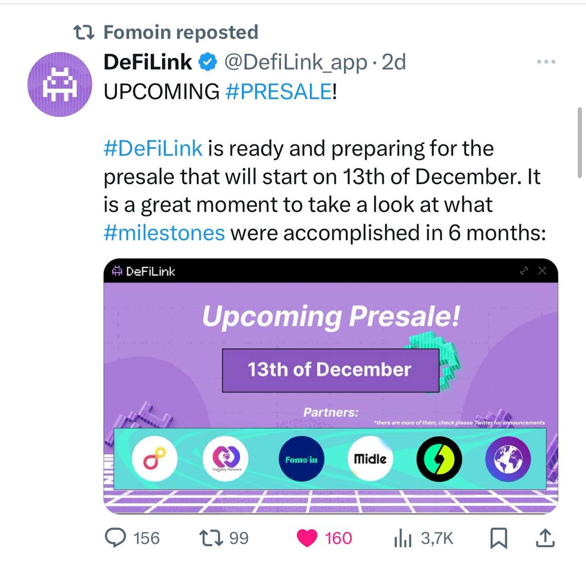 DefiLink_app's tweet image. OUR PARTNERS ARE SUPPORTING US!
This is a very valuable and crucial moment for us, as we receive support every minute from our partners with large communities.
It means a lot to us that each of you, and especially our partners, believes in our success. It energizes us even…