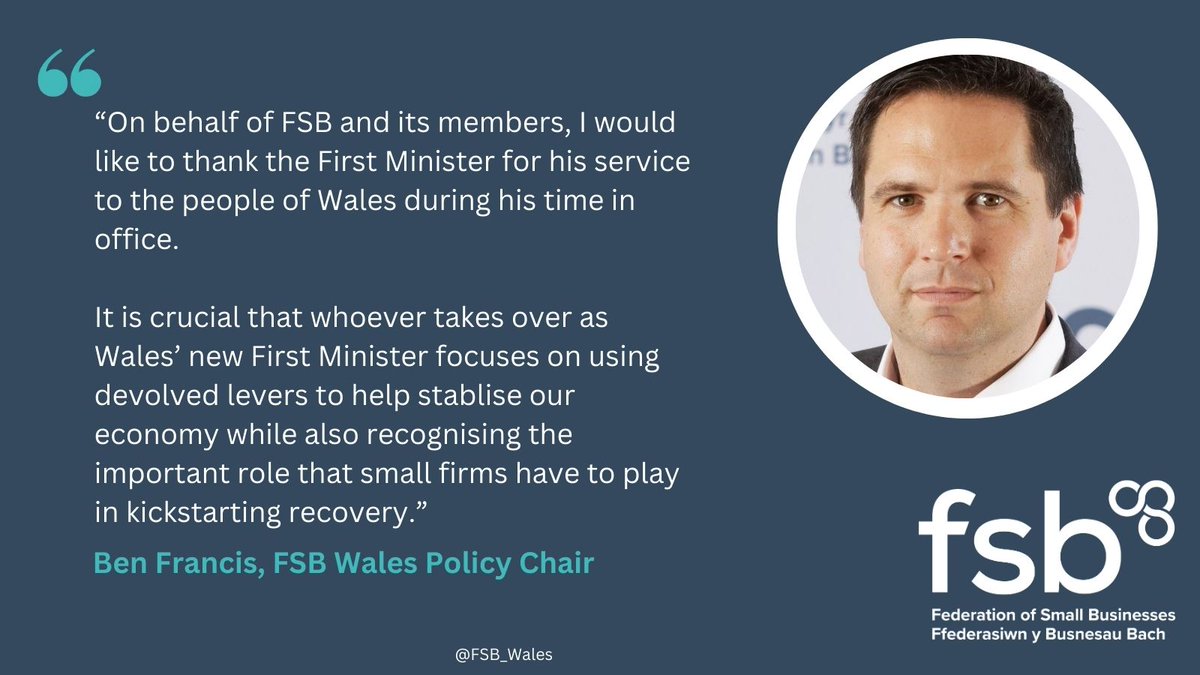 Wales FSB Cymru (@fsb_wales) on Twitter photo Our statement from our Wales policy chair <a href="/DBenFrancis/">Ben Francis</a> following <a href="/MarkDrakeford/">Mark Drakeford 🏴</a>'s announcement that he will be stepping down 📢
👉fsb.org.uk/resources-page… Our statement from our Wales policy chair <a href="/DBenFrancis/">Ben Francis</a> following <a href="/MarkDrakeford/">Mark Drakeford 🏴</a>'s announcement that he will be stepping down 📢
👉fsb.org.uk/resources-page…