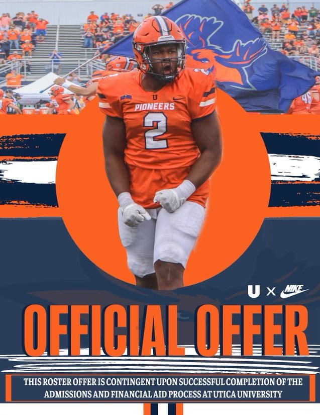 After a great conversation with <a href="/CoachFaggiano/">Blaise Faggiano</a> , I am blessed to announce that I have received an official offer from Utica University !

<a href="/CoachLian8/">Stephen Lian</a> <a href="/Brighton_FB/">Brighton Bruins Football</a>