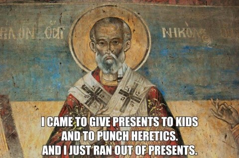 Its clear from the punches #SaintNicholas threw at the Council of Nicaea in AD 325 how he would handle the Pope in CE 2023.