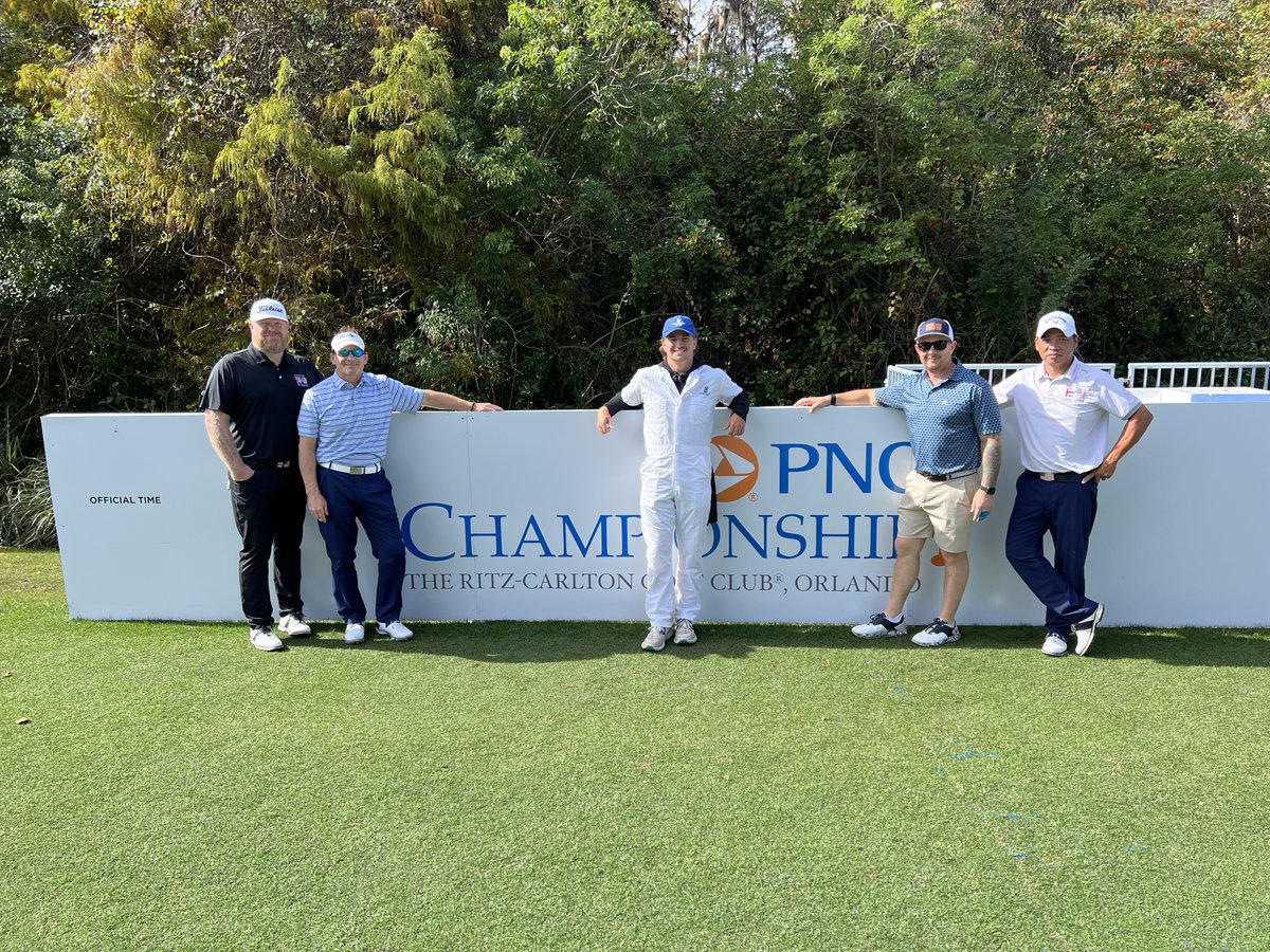 Great to be back at @RC_ORLANDO @PNCchampionship - our members are getting behind-the-ropes work experience at this special @PGATOUR. Golf also on the agenda - Thanks to @MarriottGlfAcad @MarriottGolf for their incredible coaching.