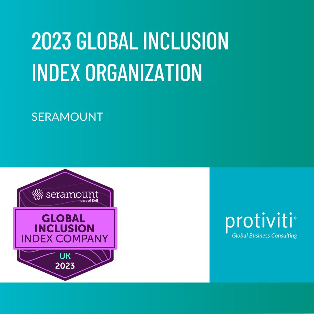 We're thrilled to share that Protiviti UK has been recognised in the 2023 Seramount Global Inclusion Index! 🏆 Our commitment to fostering an inclusive workplace culture shines through. 

protiviti.com/uk-en/press-re…

#globalinclusion